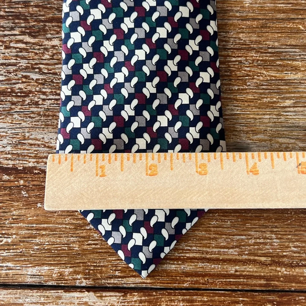 Brooks Brothers Silk Tie Made in USA Geometric Print EUC